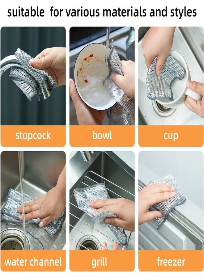 Oblivion Multipurpose Wire Dishwashing Rags 20x20cm | Steel Wire Dish Cloth | Microfiber Cleaning Cloth | Kitchen Cleaning Clothes | Cleaning Tools | Wire Cleaning Cloth for Kitchen (Pack of 10) - Image 3